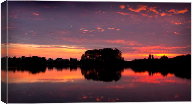  Sunset Lake Canvas Print by Mike Sherman Photog