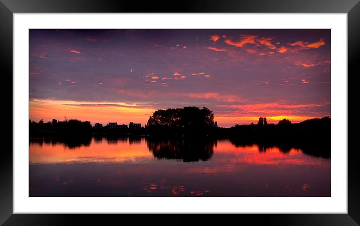  Sunset Lake Framed Mounted Print by Mike Sherman Photog