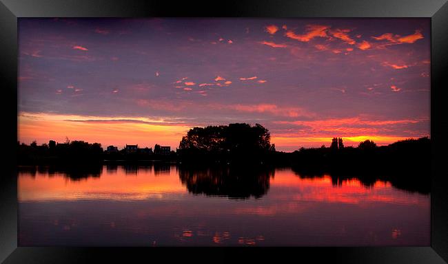  Sunset Lake Framed Print by Mike Sherman Photog