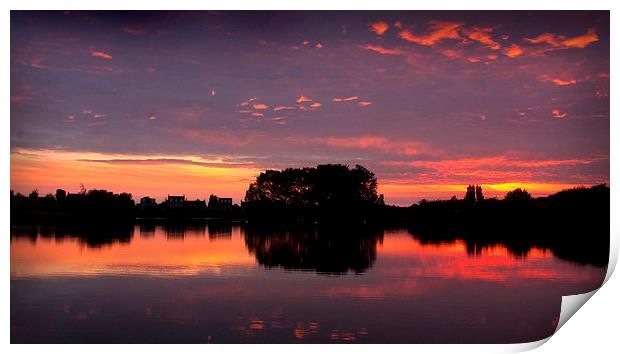  Sunset Lake Print by Mike Sherman Photog