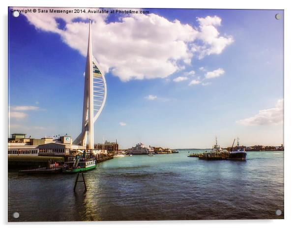  Spinnaker Tower & Portsmouth Harbour Acrylic by Sara Messenger