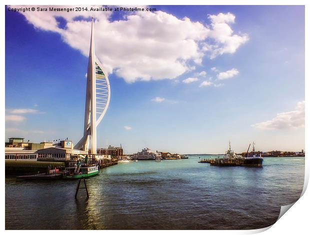  Spinnaker Tower & Portsmouth Harbour Print by Sara Messenger