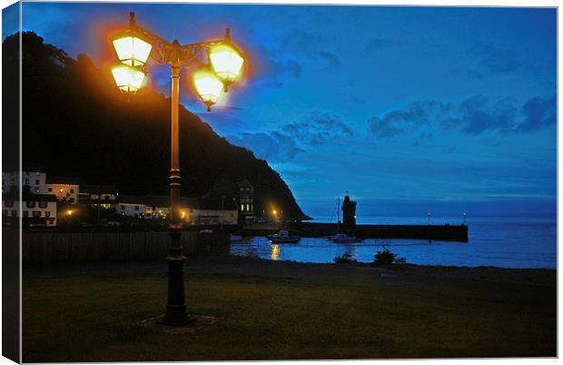  Lynmouth by Lamplight Canvas Print by graham young