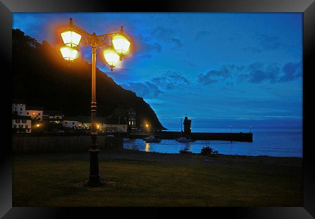  Lynmouth by Lamplight Framed Print by graham young