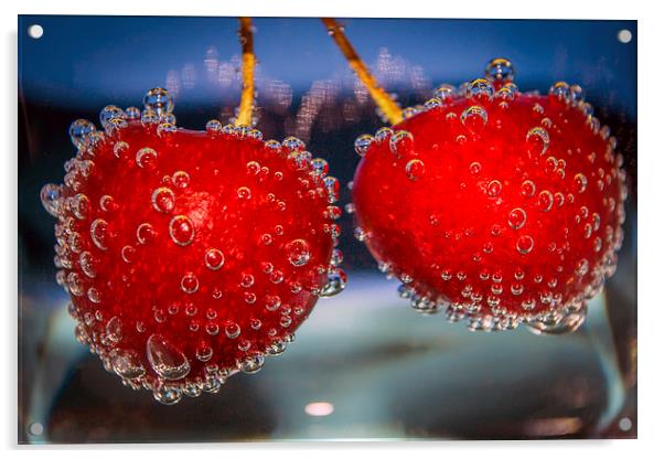  Cherries and bubbles Acrylic by Marina Otto