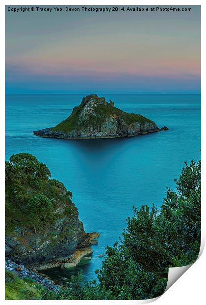  Thatcher Rock at Sunset. Print by Tracey Yeo