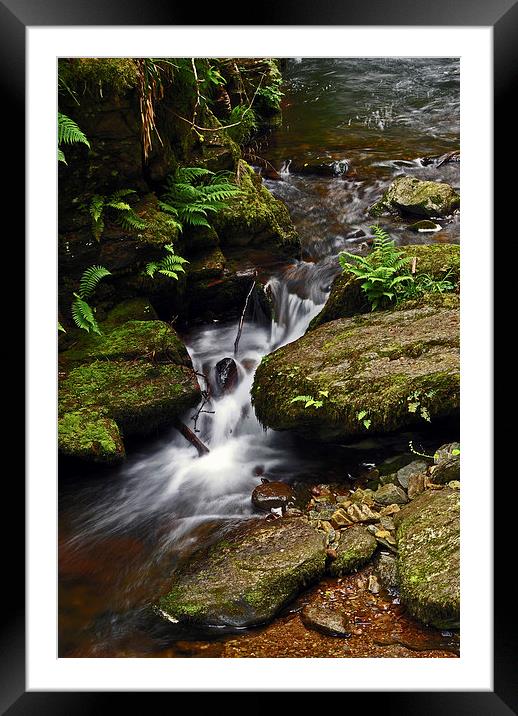 Waterfall on Hoar Oak Water  Framed Mounted Print by graham young