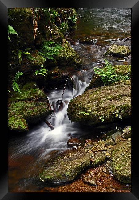 Waterfall on Hoar Oak Water  Framed Print by graham young