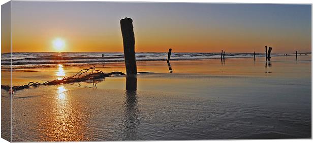  Posts at Sunrise Canvas Print by Eric Watson