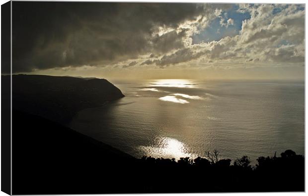 Storm Clouds Over Lynmouth Bay  Canvas Print by graham young