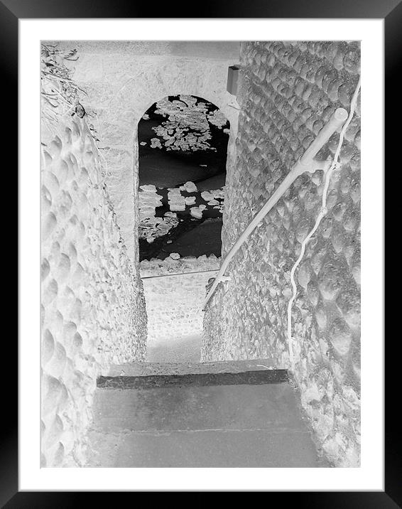 clocktower steps inverted Framed Mounted Print by nicola dingle