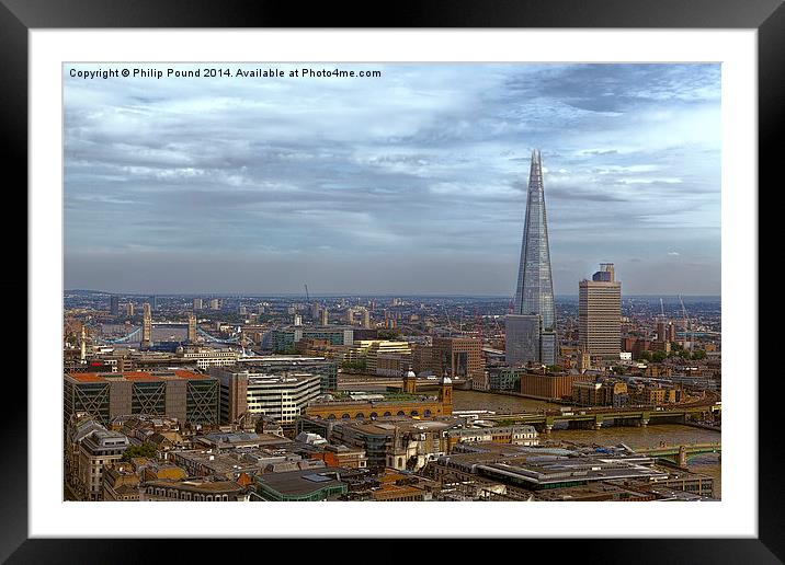  The Shard and Tower Bridge in London from the top Framed Mounted Print by Philip Pound
