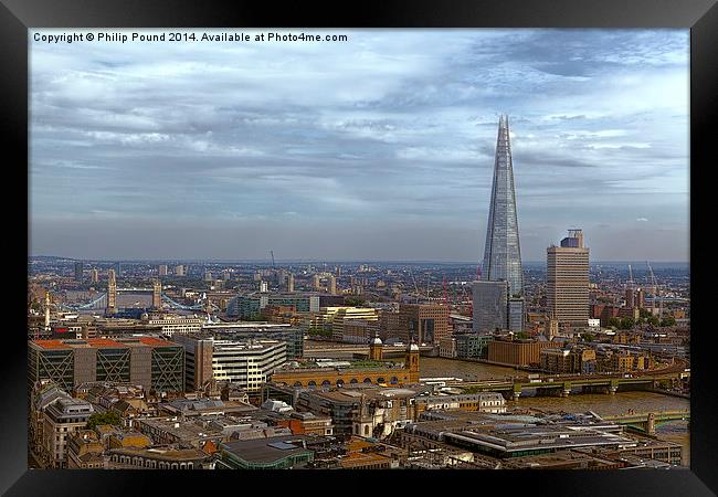  The Shard and Tower Bridge in London from the top Framed Print by Philip Pound