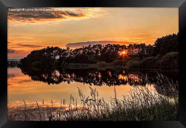  Summer Sunset Over Gladhouse Reservoir Framed Print by Lynne Morris (Lswpp)