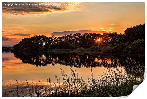  Summer Sunset Over Gladhouse Reservoir Print by Lynne Morris (Lswpp)