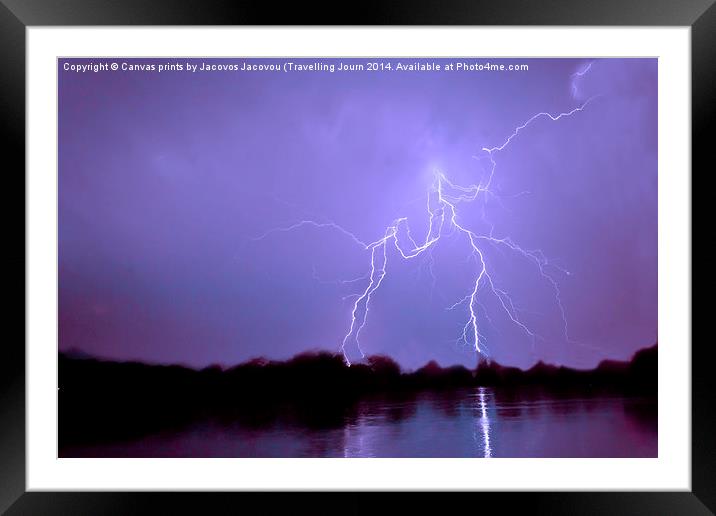 Thunder n Lightning Framed Mounted Print by Jack Jacovou Travellingjour