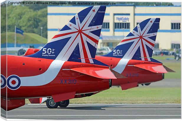  The Reds - Ready To Roll ! - Farnborough 2014 Canvas Print by Colin Williams Photography