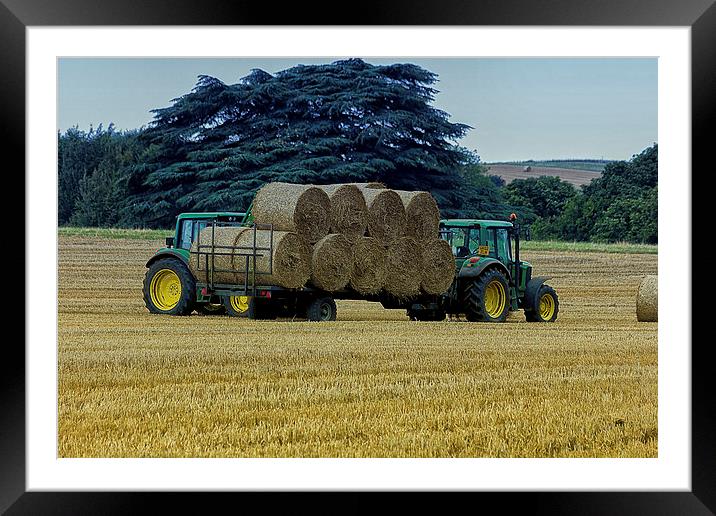  Gathering the hay bales Framed Mounted Print by Dean Messenger