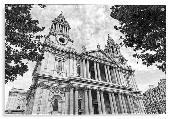  Front facade of St Paul's Cathedral in London Acrylic by Philip Pound