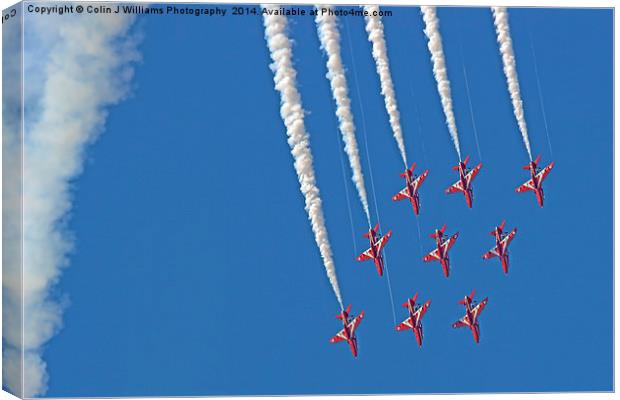  Diamond Nine Loop - The Red Arrows !! Canvas Print by Colin Williams Photography