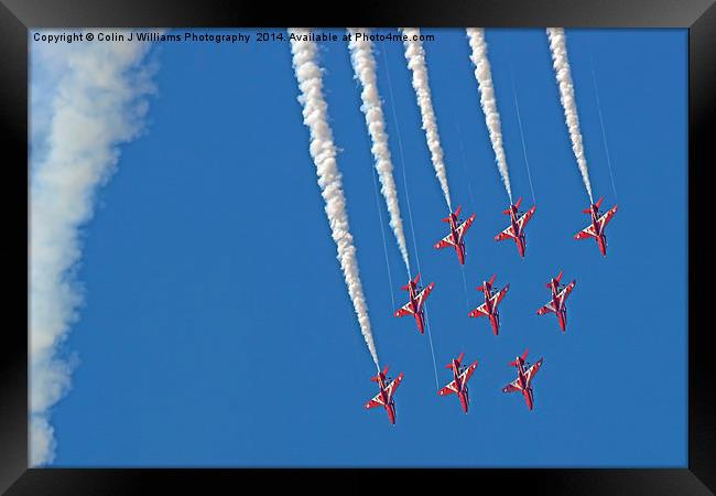  Diamond Nine Loop - The Red Arrows !! Framed Print by Colin Williams Photography