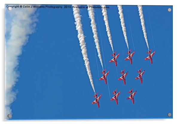  Diamond Nine Loop - The Red Arrows !! Acrylic by Colin Williams Photography