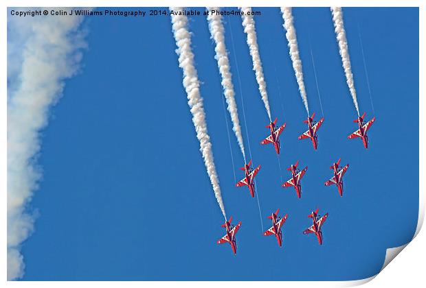  Diamond Nine Loop - The Red Arrows !! Print by Colin Williams Photography