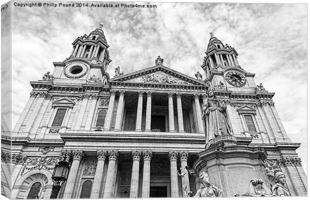  Front of St Pauls Cathedral in London Canvas Print by Philip Pound