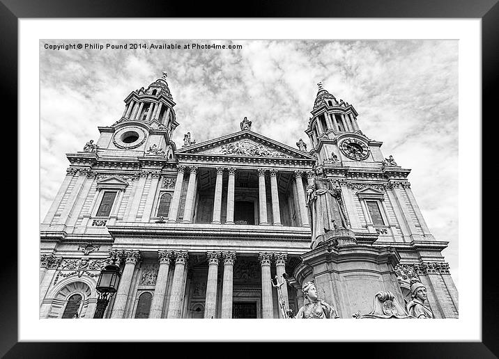  Front of St Pauls Cathedral in London Framed Mounted Print by Philip Pound