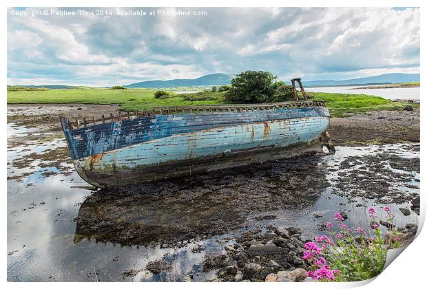  Old Boat , County Sligo, Ireland Print by Pauline Tims