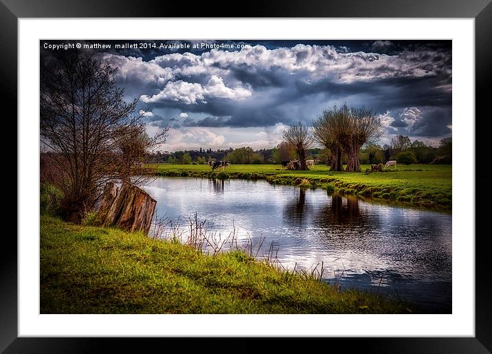  Dedham Vale by the river Framed Mounted Print by matthew  mallett
