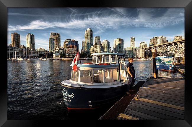  Vancouver water taxi Framed Print by Leighton Collins