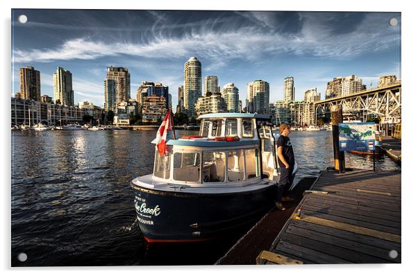  Vancouver water taxi Acrylic by Leighton Collins