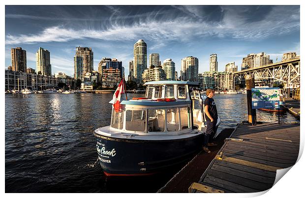  Vancouver water taxi Print by Leighton Collins