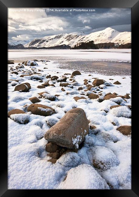  Snowy Derwentwater Framed Print by Gary Kenyon