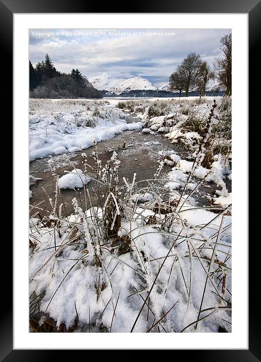 Frozen Stream At Derwentwater Framed Mounted Print by Gary Kenyon