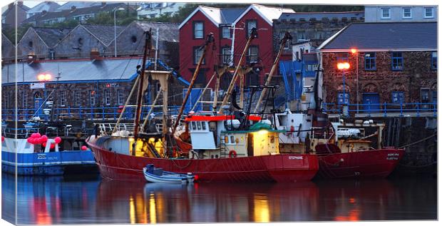  Milford Docks Canvas Print by Barrie Foster