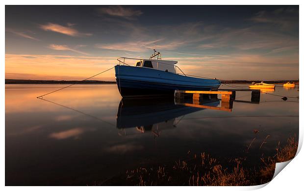  Loughor estuary boats Print by Leighton Collins