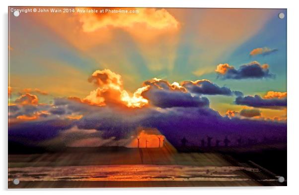 Sunset Beach Acrylic by John Wain
