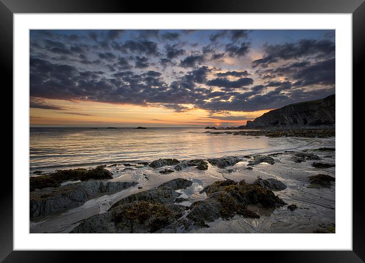  Lee Bay sunrise Framed Mounted Print by Dave Wilkinson North Devon Ph