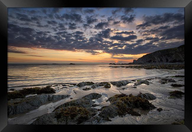  Lee Bay sunrise Framed Print by Dave Wilkinson North Devon Ph