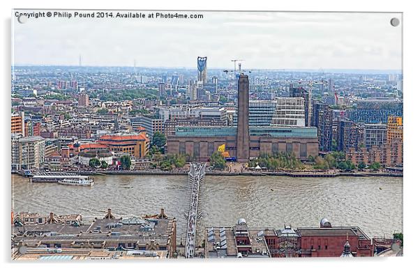  Tate Modern and Millenium Bridge from the top of  Acrylic by Philip Pound