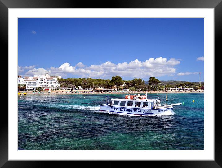  Glass Bottom Boat Heading out of Es Cana bay, Ibi Framed Mounted Print by Mick Surphlis