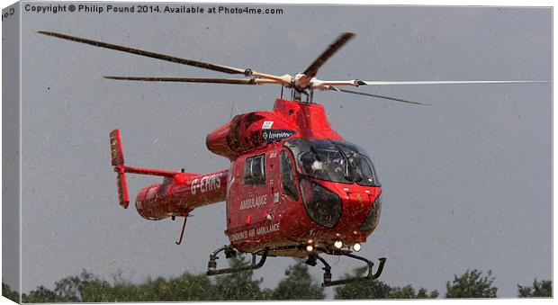  London Air Ambulance Helicopter Landing Canvas Print by Philip Pound