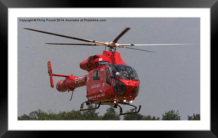  London Air Ambulance Helicopter Landing Framed Mounted Print by Philip Pound