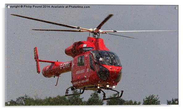  London Air Ambulance Helicopter Landing Acrylic by Philip Pound
