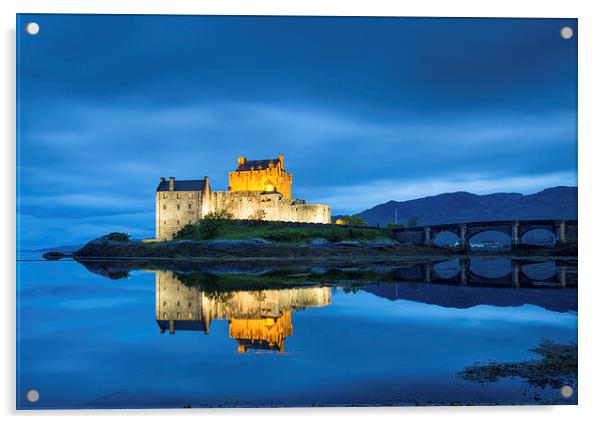  Eilean Donan Castle at twilight, Scotland Acrylic by Daugirdas Racys