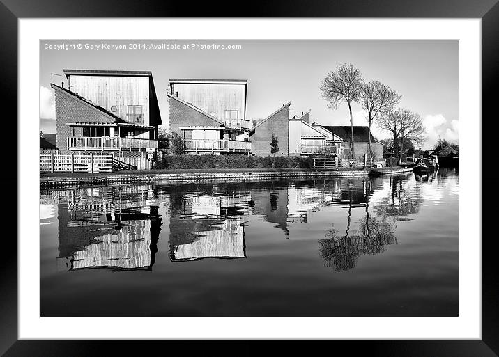 reflections in the lancaster canal Framed Mounted Print by Gary Kenyon