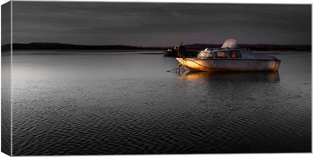  Boats on the Loughor estuary Canvas Print by Leighton Collins
