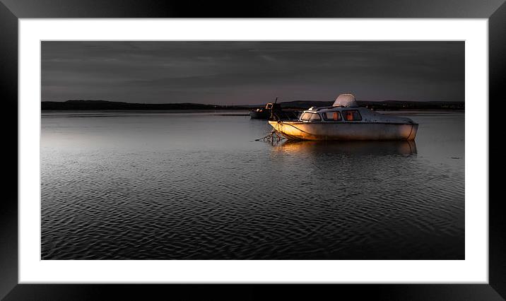  Boats on the Loughor estuary Framed Mounted Print by Leighton Collins